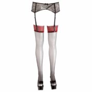 951-Black-Stocking-With-Dark-Red-Lace-Top-sexshop-nicosia