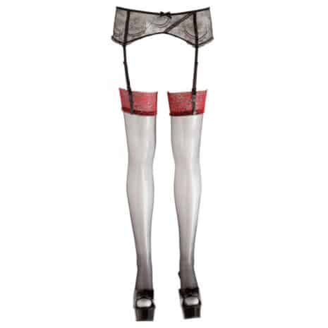 951-Black-Stocking-With-Dark-Red-Lace-Top-sexshop-nicosia