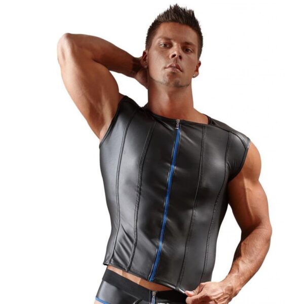Shiny-Matte-Shirt-with-Zip-loveshop-cy