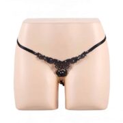 9309-Plus-Size-Embroidered-Floral-G-String-Black-sexshop-limassol-5