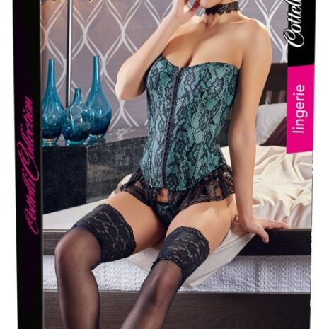 Green-Satin-Lace-Corsage-Top-with-String-78325