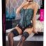 Green-Satin-Lace-Corsage-Top-with-String-78325