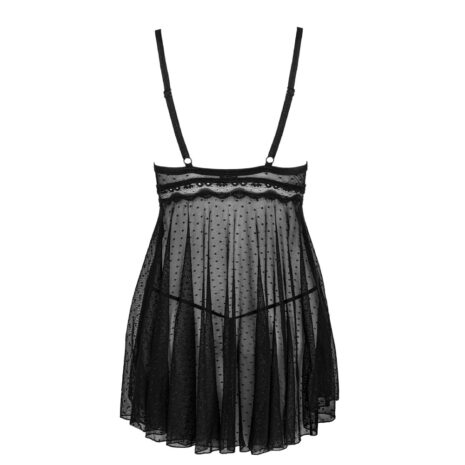 16615-Obsessive-Coquettish-babydoll-and-thong-black-sexshop-limassol