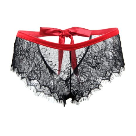 Black-Lace-Knickers-with-Red-Bow-Back-87967