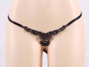 Embroidered-Floral-G-String-Black-88875