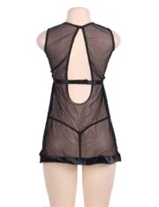 Flared-Mesh-Babydoll-Set-Black-89131