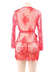 Plus-Size-Floral-Lace-Kimono-with-String-Red-87505